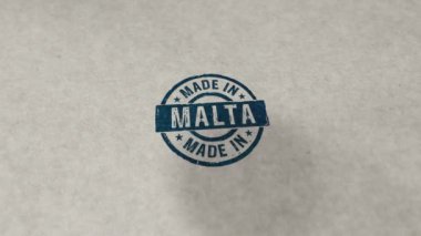 Malta pulu kıvrımlı ve kusursuz animasyondan yapılmış. El damgası darbesi. Fabrika, üretim ve üretim ülkesi 3 boyutlu döngü kavramı.