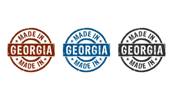 格鲁吉亚制造的邮票图标很少彩色版本 制造业和生产国家概念3D渲染说明 — 图库照片