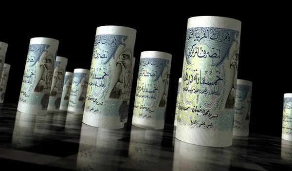 Arabské Emiráty Dirhamovi Balíček Peněz Ilustrace 500 Balíčků Bankovek Aed — Stock fotografie
