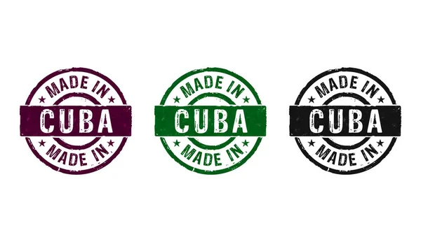 古巴制造的邮票图标颜色很少 制造业和生产国家概念3D渲染说明 — 图库照片