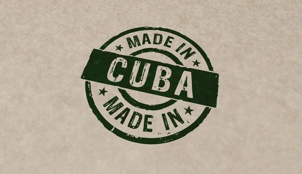 Made Cuba Stamp Icons Few Color Versions Factory Manufacturing Production — Stock Photo, Image