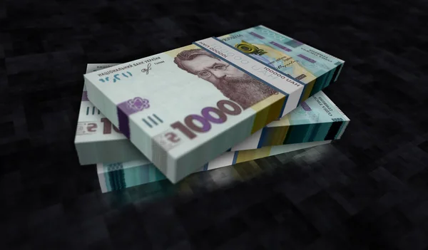 Ukrayna Hryvnia Para Paketi Resim 1000 Uah Hryvna Banknot Destesi — Stok fotoğraf