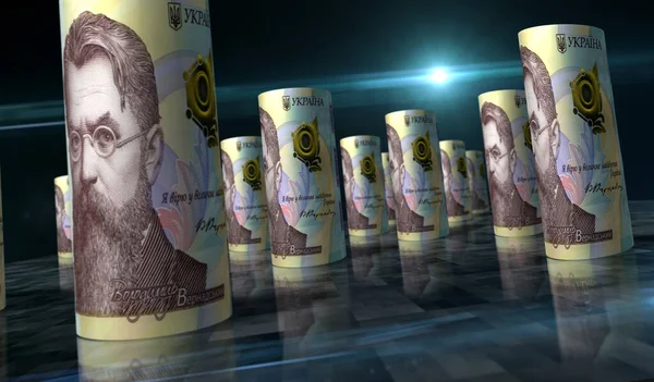 Ukrán Hryvnia Pénzcsomag Illusztráció 1000 Uah Hryvna Bankjegyköteg Finanszírozás Készpénz — Stock Fotó