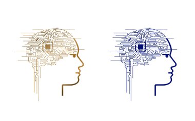 Beyaz arka plandaki yapay zeka yapay zeka logosu. Soyut konsept 3d illüstrasyon.