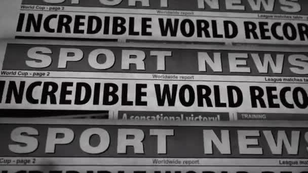스포츠 빈티지 신문은 추상적 개념을 애니메이션 — 비디오