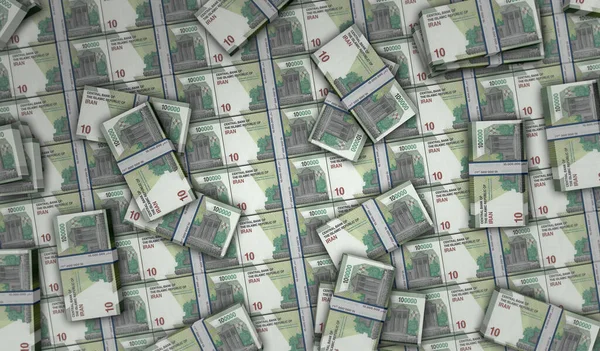 Iranian Rial Money Pack Illustrazione Fasci Banconote Irr Concetto Finanza — Foto Stock