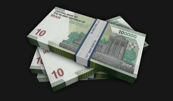 Iranian Rial Money Pack Illustrazione Fasci Banconote Irr Concetto Finanza — Foto Stock