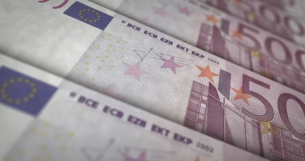 Euro Moneta Stampa Illustrazione Stampa Banconota 500 Euro Concetto Finanza — Foto Stock