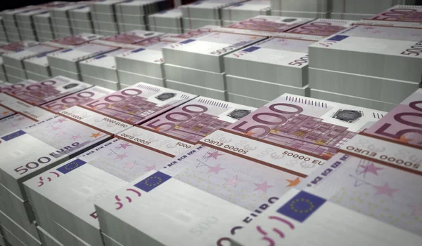 Euro Pengar Pack Illustration 500 Euro Sedelbuntar Begreppet Finans Kontanter — Stockfoto