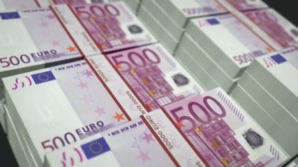 Euro Dinero Paquete Bucle Animación Concepto Inflación Finanzas Crisis Económica — Vídeos de Stock