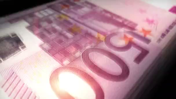 Räkning Europengar 500 Eurosedlar Snabb Sedelräkning Näringsliv Och Ekonomi Europa — Stockvideo