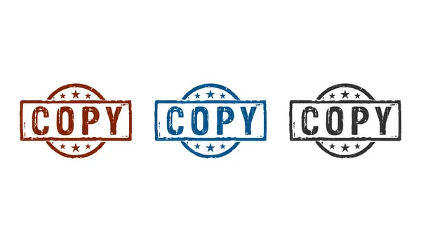 Copiar Ícones Carimbo Poucas Versões Coloridas Reprodução Duplicado Conceito Símbolo — Fotografia de Stock