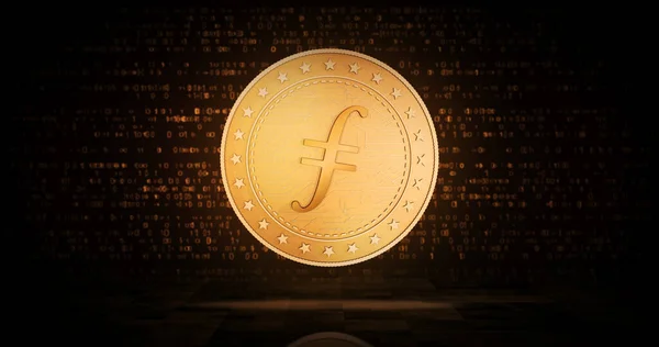 Filecoin Fil Cryptocurrency 배경의 동전이다 — 스톡 사진