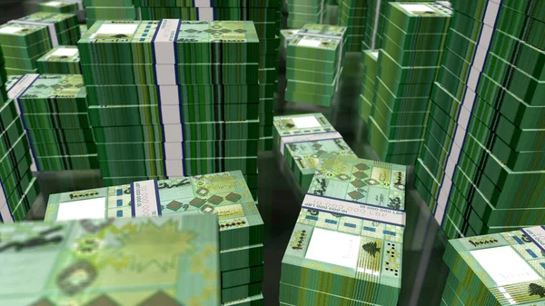 レバノンポンドのお金パック3Dイラスト Lbp銀行券バンドルスタック 経済危機 ビジネスの成功 負債の概念 — ストック写真