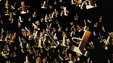 USDT dijital dolar metal sembolü olan sabit para şifreli USDT. Soyut konsept 3d simge çizimi.