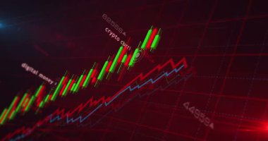 Bitcoin dijital para grafikleri ve grafikleri kusursuz ve çevrilebilir konsept