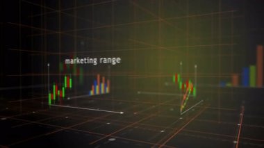 Ticari alışveriş çevrimiçi iş haritaları ve grafikleri kusursuz ve döngüsüz 3D konsept animasyonu