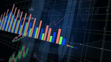 Ticari alışveriş çevrimiçi iş grafikleri ve grafikler ekranda görünüm konsepti