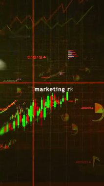 Dikey video: Etrade shopping online business diagramları grafikler ve grafikler hızlı döngü analizi konsepti animasyonu