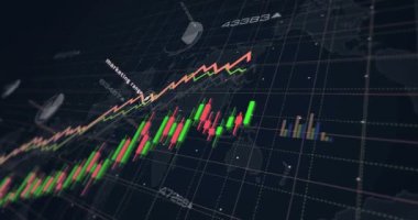 Ticari alışveriş çevrimiçi iş haritaları ve grafikleri sorunsuz ve döngüsel konsept