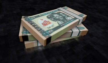 Eritre Nakfa Eritre 'nin para paketi 3D resim. 20 ERN banknot destesi. Maliye, nakit, ekonomi krizi, iş başarısı, durgunluk, banka, vergi ve borç kavramı.