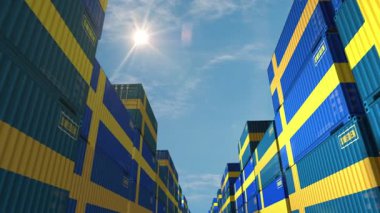 İsveç, kusursuz ve döngüye girebilen iş konteynırları ihraç ediyor ve ithal ediyor. İsveç sanayi sanayi sanayi sanayi sandığı 3D döngü.