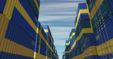 İsveç, kusursuz ve döngüye girebilen iş konteynırları ihraç ediyor ve ithal ediyor. İsveç sanayi sanayi sanayi sanayi sandığı 3D döngü.