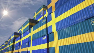 İsveç, kusursuz ve döngüsüz kargo konteynırları ihraç ediyor ve ithal ediyor. İsveç sanayi sanayi sanayi sanayi sandığı 3D döngü.