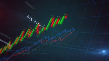 Büyük veri dijital teknoloji grafikleri ve grafikleri konsept 3d illüstrasyon