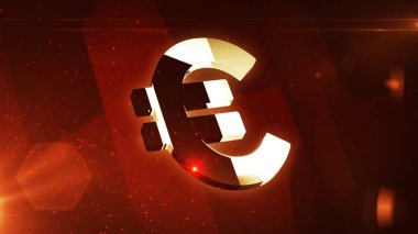 Euro Euro para birimi AB para metal sembolü. Soyut konsept 3d simge çizimi.