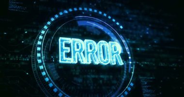 Hata uyarı sembolü dijital konsepti. Siber teknoloji ve bilgisayar arkaplanı 3 boyutlu soyut.