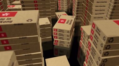 Hong Kong kutu üretim hattında yapılmış. Hong Kong ihracat karton paket fabrikası. Soyut kavram 3D döngüsüz dikişsiz.