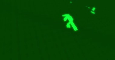 2026 yeni yıl metni ekran matris biçiminde yazılıyor. Retro monitör yeşil piksel makro görünümü ile aranıyor.