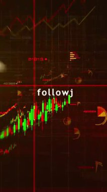 Dikey video: Sosyal medya grafikleri ve grafikleri hızlı döngü analizi konsepti animasyonu çizer