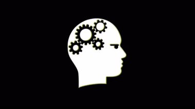 Yapay zeka yapay zeka ses efektli baş sembol. Soyut simge hatası ekran biçimi döngülendi ve dipsiz canlandırma.