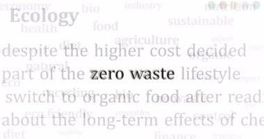 Uluslararası medyada sıfır atık ekolojisi ve manşet haberi. Ekranlardaki internet haber başlıklarının soyut kavramı. Kusursuz ve döngülü animasyon.