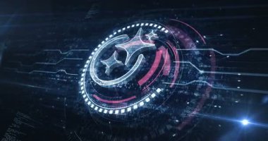 Yapay Zeka Ai dijital sembol konsepti. Siber teknoloji ve bilgisayar arkaplanı soyut 3D animasyon. Kusursuz ve döngüsüz.