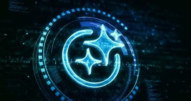 Yapay Zeka Ai dijital sembol konsepti. Siber teknoloji ve bilgisayar arkaplanı 3 boyutlu soyut.