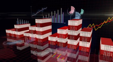 Polonya kargo konteynırlarını harita ve diyagramlar üzerinde ihraç edip ithal ediyor. Polonya sanayi sanayi sanayi sanayi sandığı 3D illüstrasyon.