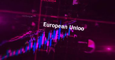 ABD AB 'nin Çin' i Hindistan grafikleri ve grafikleri hızlı döngü analizi konsepti animasyonu çiziyor