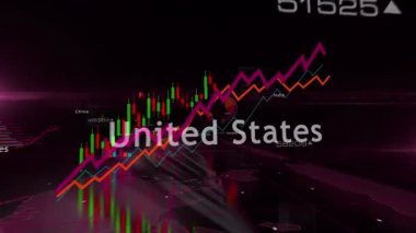 ABD AB Çin Çizelgeleri ve grafikleri Kusursuz ve çevrilebilir 3D konsept animasyonu