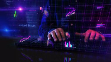 ABD AB Çin Hindistan grafikleri ve grafikleri insan klavyeli bilgisayar grafikleri. Dijital analiz ve 3D ekran görüntüsü üzerine rapor.