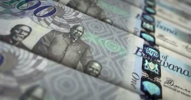 Botswana pula Botswanan para banknot döngüsü. 100 BWP para dokusu. Ekonomi, iş, kriz, bankacılık, durgunluk, borç ve finans kavramı. Dikdörtgen 3D nota üzerinde hareket.