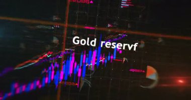 Altın ve gümüş rezerv diyagramları, grafikler ve grafikler, dipsiz döngüsüz analiz konsepti animasyonu