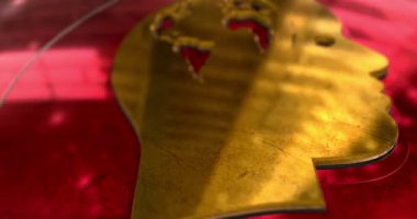 Yapay Zeka baş sembolü 3D olağanüstü metal soyut animasyon