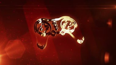 Esport Pad Metal Parlak Sembolü. Soyut 3d altın metal yansıtma simgesi canlandırması.