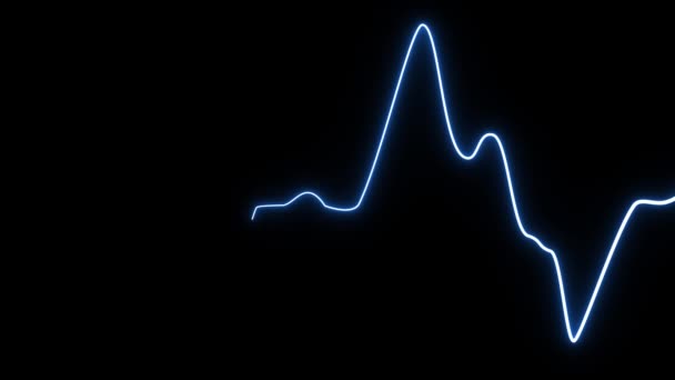 EKG心跳显示监视器-运动图形，无缝循环动画蓝色 — 图库视频影像