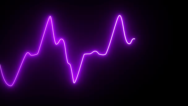 EKG心跳显示监视器-运动图形,无缝循环动画霓虹灯色 — 图库视频影像
