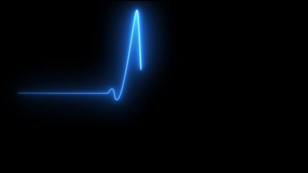 EKG Heartbeat Display Monitor - Motion Graphics, sömlös loop animation Blå färg Version 2 — Stockvideo