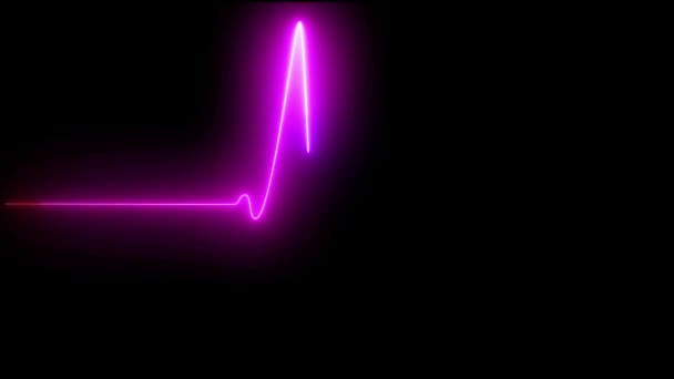 EKG Heartbeat Display Monitor - Motion Graphics, bezešvé smyčkové animace Neonová barva verze 2 — Stock video